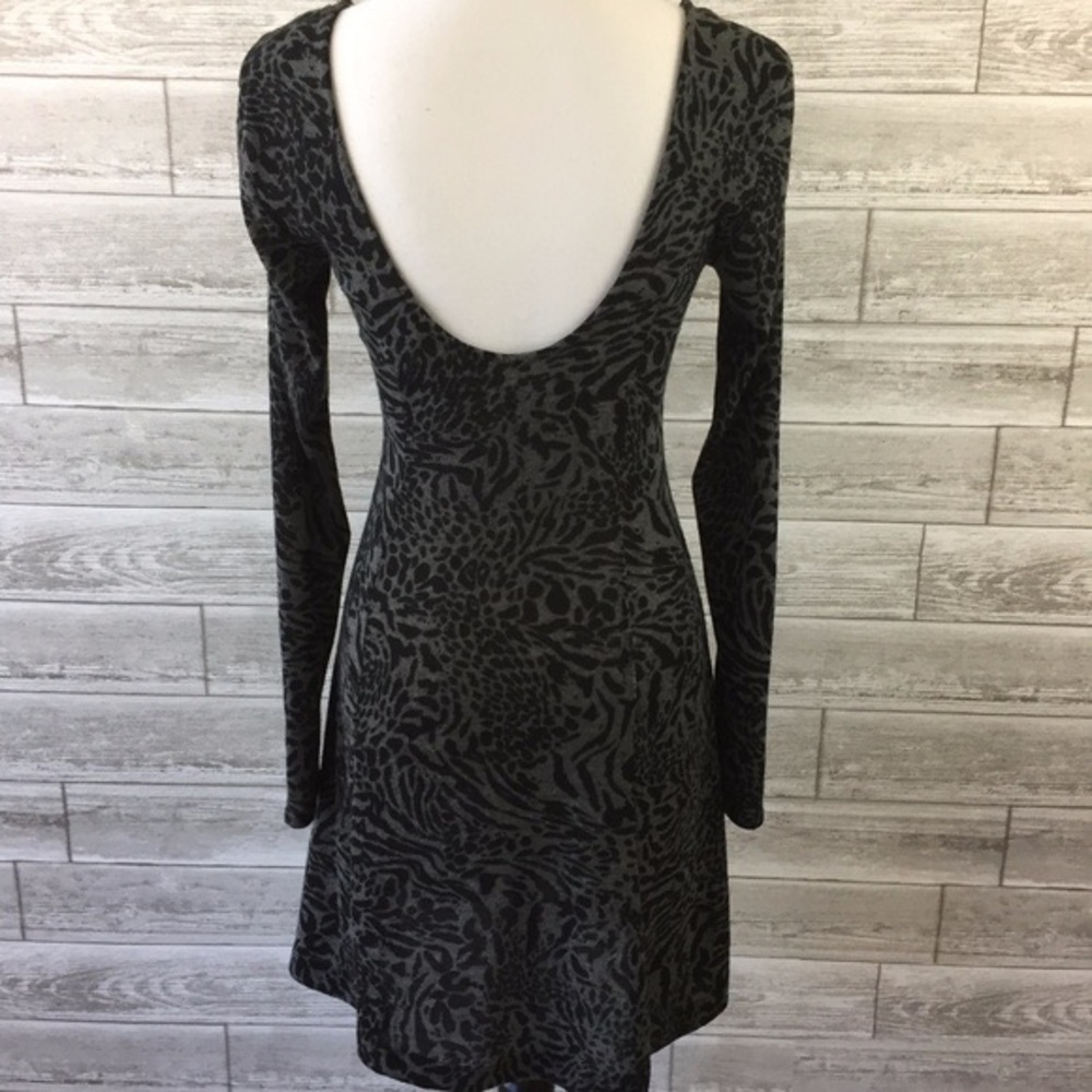 Sparkle and Fade Skater Dress in Gray Animal Print - Picture 4 of 5